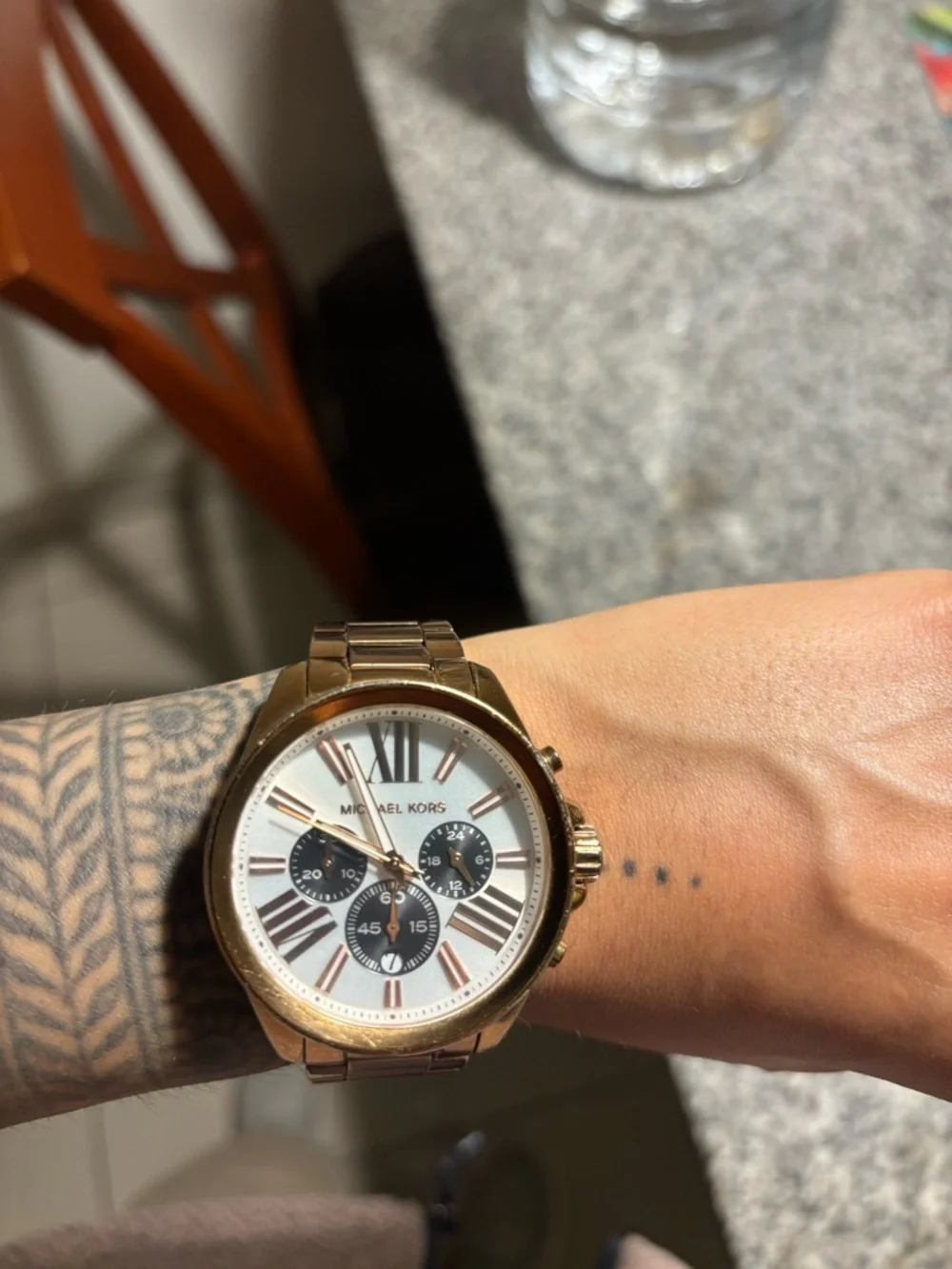 Michael Kors Rose Gold and White Chronograph Bracelet Watch - Picture 5 of 7